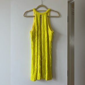 Bright yellow Saylor sequin fringe dress for Eras Tour